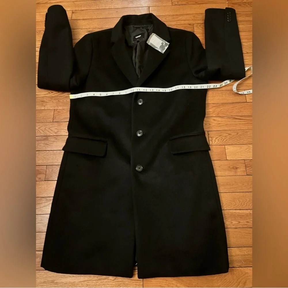 Express Brand New Men's Black Wool-Blend
Overcoat. Size Medium - Picture 15 of 16